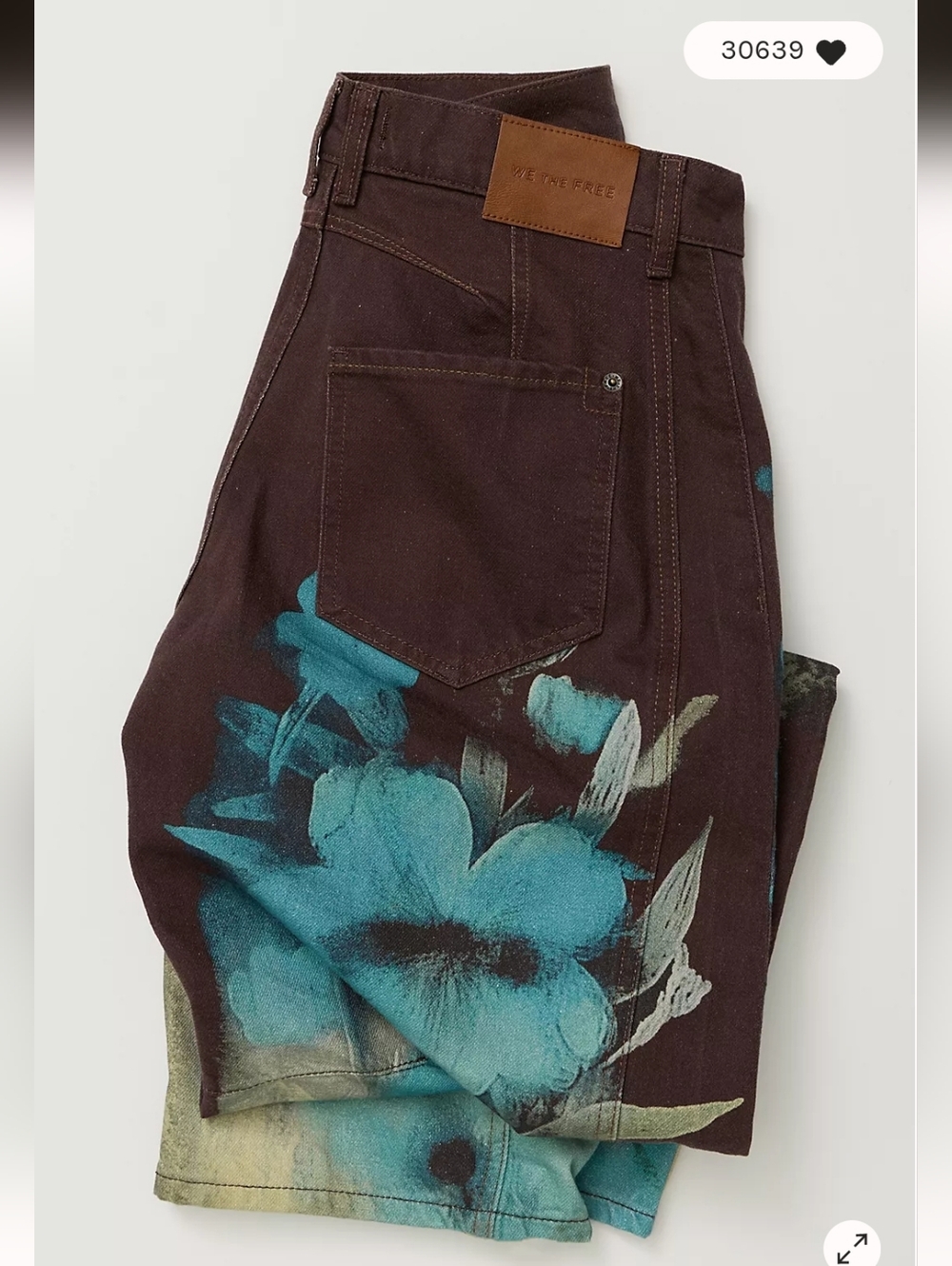 NWOT We The Free Good Luck Printed Barrel Jeans-Washed Floral - Picture 10 of 16